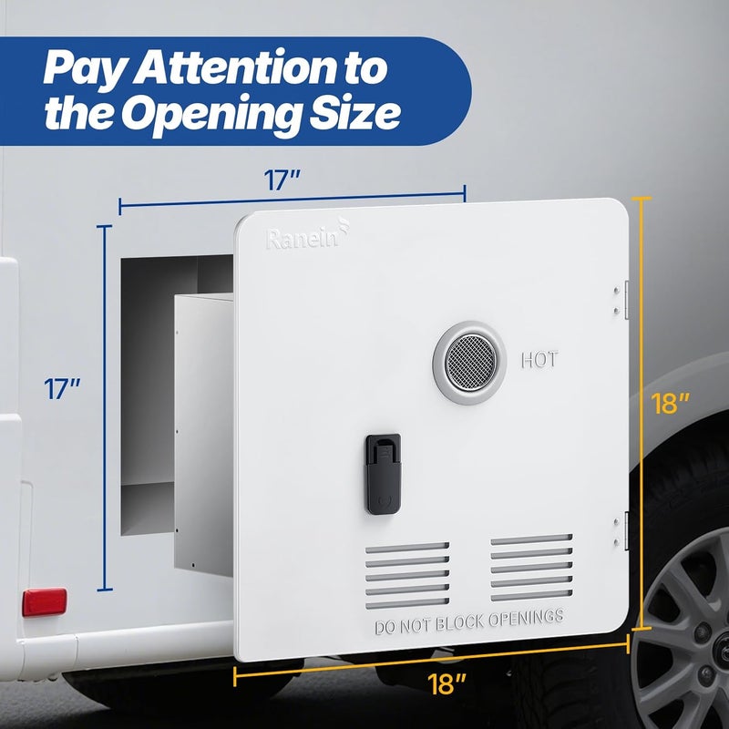 Ranein 18 x 18 Inches RV Water Heater White Door. ONLY Door kit for RV water heaters - Image 2